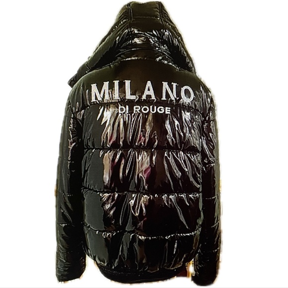BLACK MILANO MEN'S UNISEX WATERPROOF PUFFER COAT DETACHABLE HOOD SZ LARGE - Picture 1 of 12